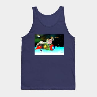 DRIFT: Two Children on a Home-Made Rocket in Outer Space Tank Top